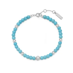 Bracelet en argent et turquoise créée par le laboratoire