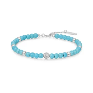 Bracelet en argent et turquoise créée par le laboratoire