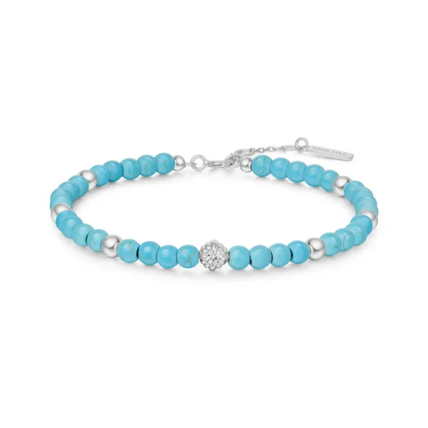 Bracelet en argent et turquoise créée par le laboratoire