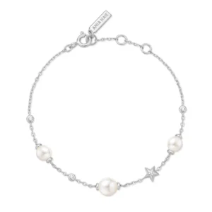 Bracelet en argent avec perles et étoiles